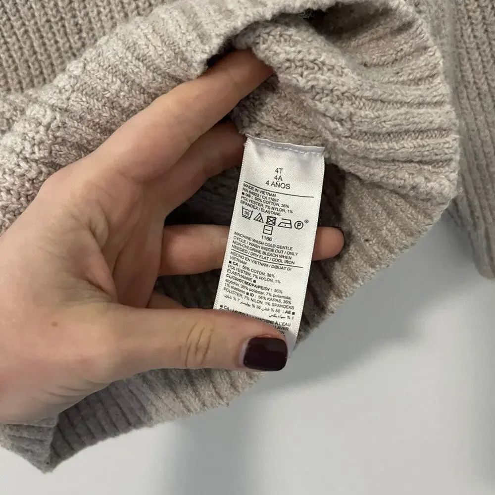 Old Navy Girl's Gray Mockneck Knit Sweater Size 5T